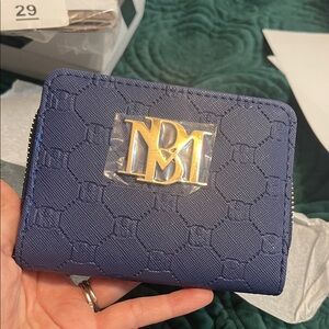 1. BMW Electric Blue Wallet with Silver Emblem